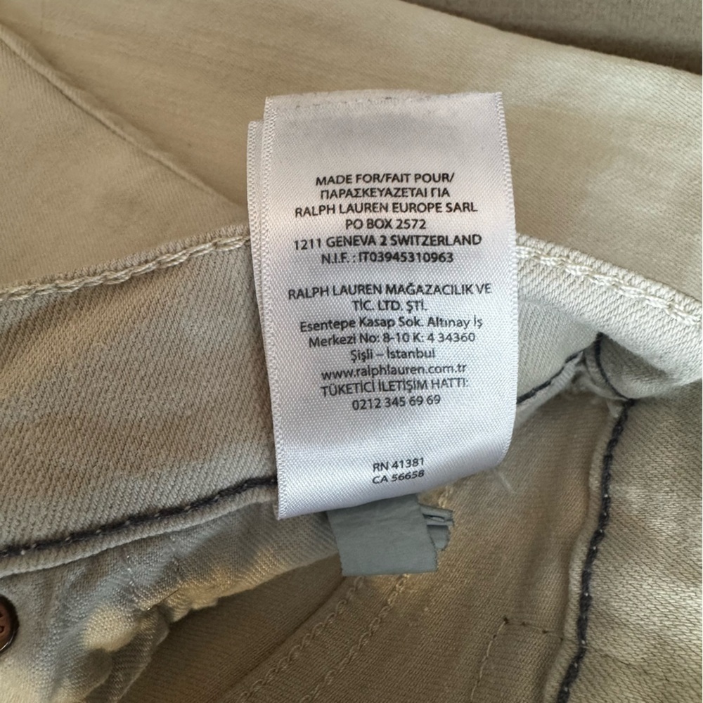 Polo Ralph Lauren Sullivan Slim Cream/Light Beige Denim Jeans - Picture 13 of 16